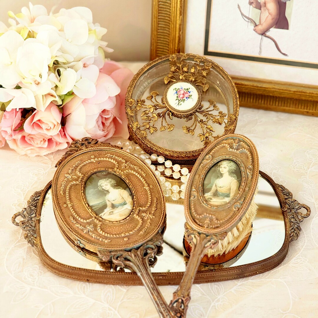 Vintage French Rococo Style Victorian Woman Vanity Set - Etsy