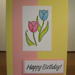 Handmade Flower Birthday Card.