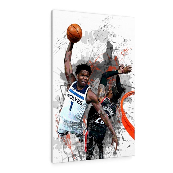 Anthony Edwards- BOUNCE/ Sports Art Print, Basketball Poster, Kids, Man Cave Gift, Wrap