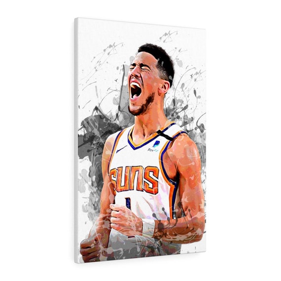 Devin Booker Phoenix Suns Basketball Art Illustrated Print 