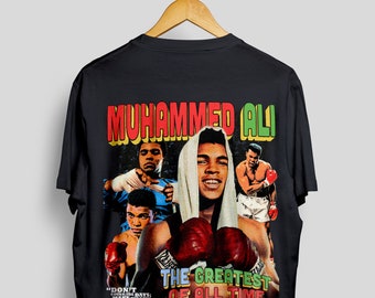 Muhammed Ali Vorder- und Rückseite Shirt Throwback Tee, T-Shirt | Rap T-Shirt, Streetwear, vintage - UNISEX