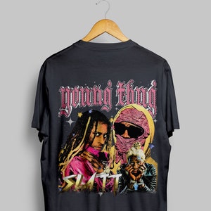 YOUNG THUG &quot;SLATT&quot;  Front an Back Throwback Tee, T-shirt | Rap tee, Streetwear, vintage -Heavy Tee