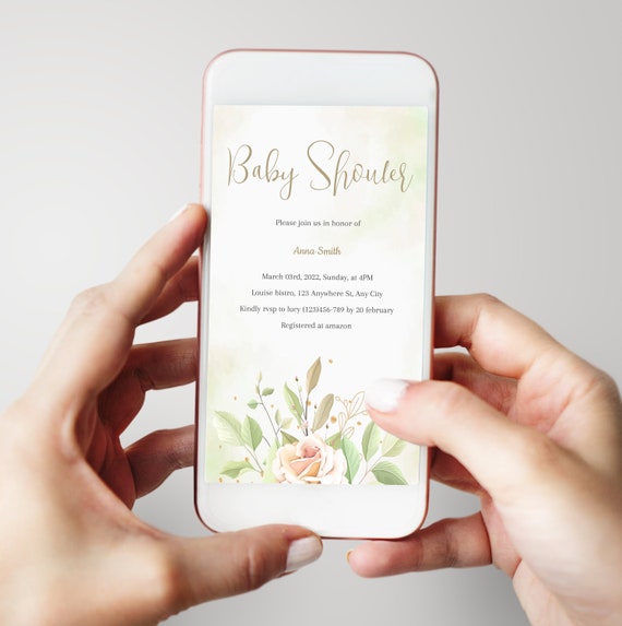 Electronic Baby Shower Invitation Template Electronic Baby Etsy