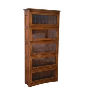 Pre Order - PrairieFurnitureShop - Mission Craftsman Style Oak Barrister Bookcase - 5 Stack