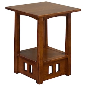PrairieFurnitureShop - Arts and Crafts / Mission Style Taboret End Table - Michael's Cherry - Walnut