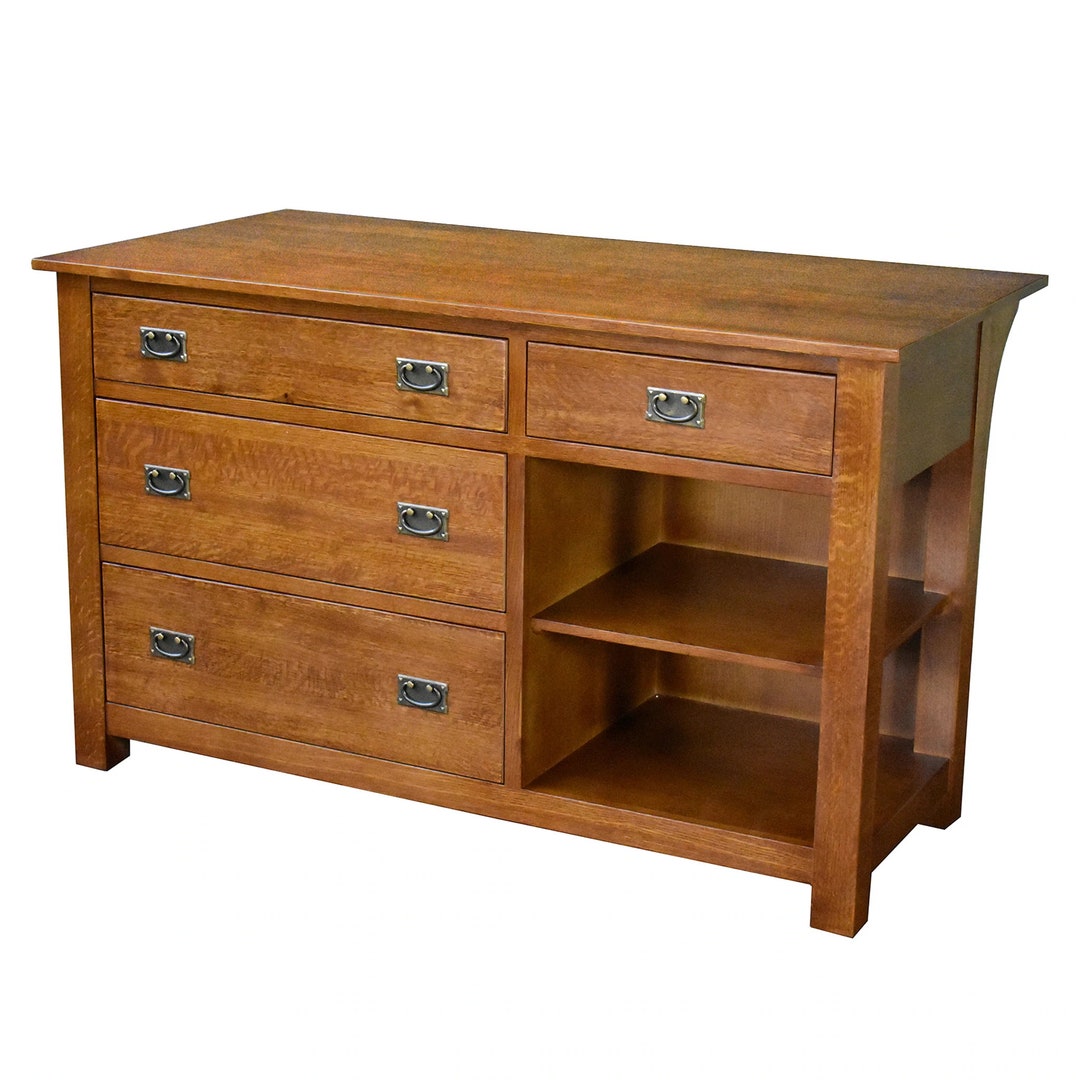 Mission 4 Drawer Oak Kitchen Island 60'' Michael's Cherry MCA Etsy