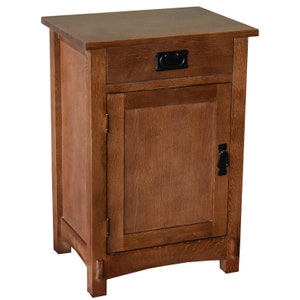 PrairieFurnitureShop - Mission / Arts And Crafts 1 Door, 1 Drawer Nightstand - Michael’s Cherry