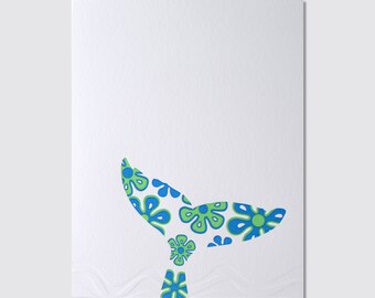 Whale Tail letterpress card
