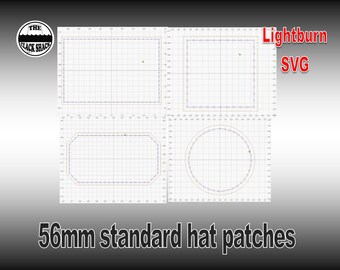 Archivo de corte de parche de sombrero de 56 mm de altura (lightburn y SVG)