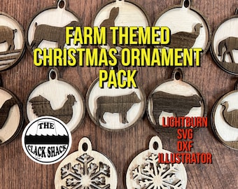 Farm themed Christmas ornament pack (FILE)