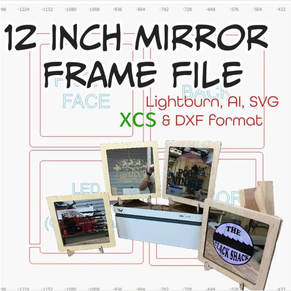 12 inch mirror frame (FILE ONLY)