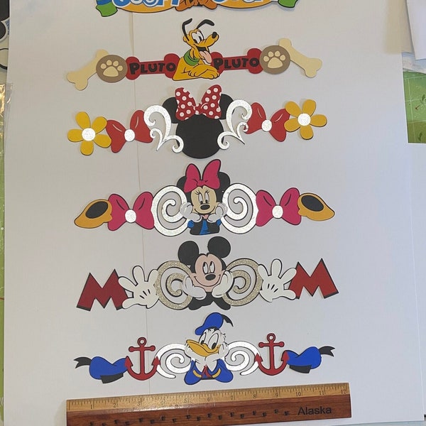 Disney Scrapbook borders, Mickey, Minnie, Donald, Goofy, Pluto, Winnie the Pooh, Tigger, Piglet