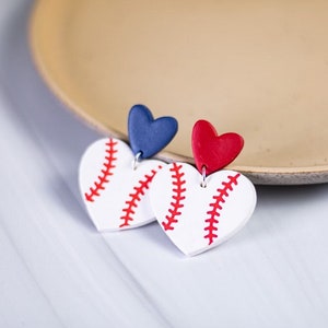 Custom Team Baseball Clay Dangles | Braves Baseball | Minnesota Twins Baseball | Clay Earrings | Handmade | Hypoallergenic | Lightweight