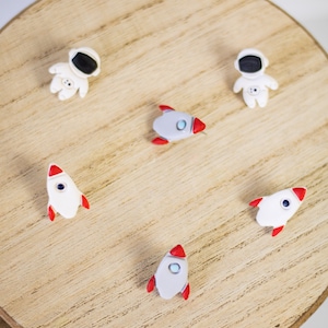 Astronaut Collection | Space Earrings | Polymer Clay Earrings | Minimal Earrings | Handmade | Hypoallergenic | Lightweight | Gift | Simple