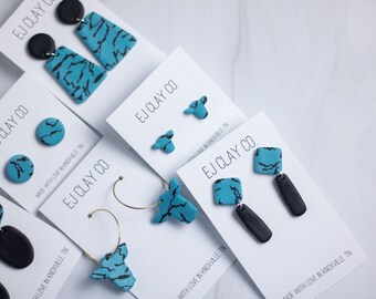 Turquoise Clay Collection | Polymer Clay Earrings | Minimal Earrings | Handmade | Hypoallergenic | Lightweight | Gift | Simple