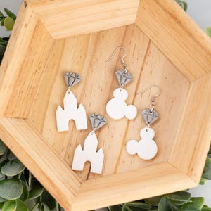 Magical Bridal Collection Earrings | Polymer Clay Earrings | Theme Park Earrings | Handmade | Hypoallergenic | Lightweight | Gift |