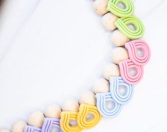 Spring Modern Line Dangles | Polymer Clay Earrings | Hypoallergenic | Lightweight | Gift | Spring Earrings | Pastel Earrings |