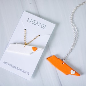 Tennessee State Necklace | Polymer Clay Necklace | Minimal Necklace | Handmade | Hypoallergenic | Lightweight | Gift | Simple
