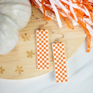 Tennessee End Zone Dangles | Polymer Clay Earrings | Minimal Earrings | Handmade | Hypoallergenic | Lightweight | Gift | Simple
