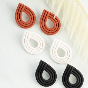 Modern Lines Clay Earrings | Polymer Clay Earrings | Minimal Earrings | Handmade | Hypoallergenic | Lightweight | Gift | Simple