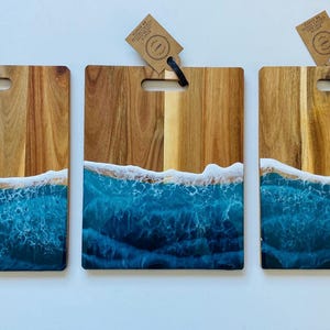 Personalized Resin Beach Charcuterie Board with Handle - Wedding | Birthday | Anniversary | Hostess Gift