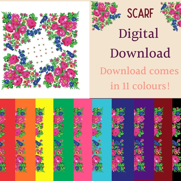 Floral Scarf Digital Illustration Package