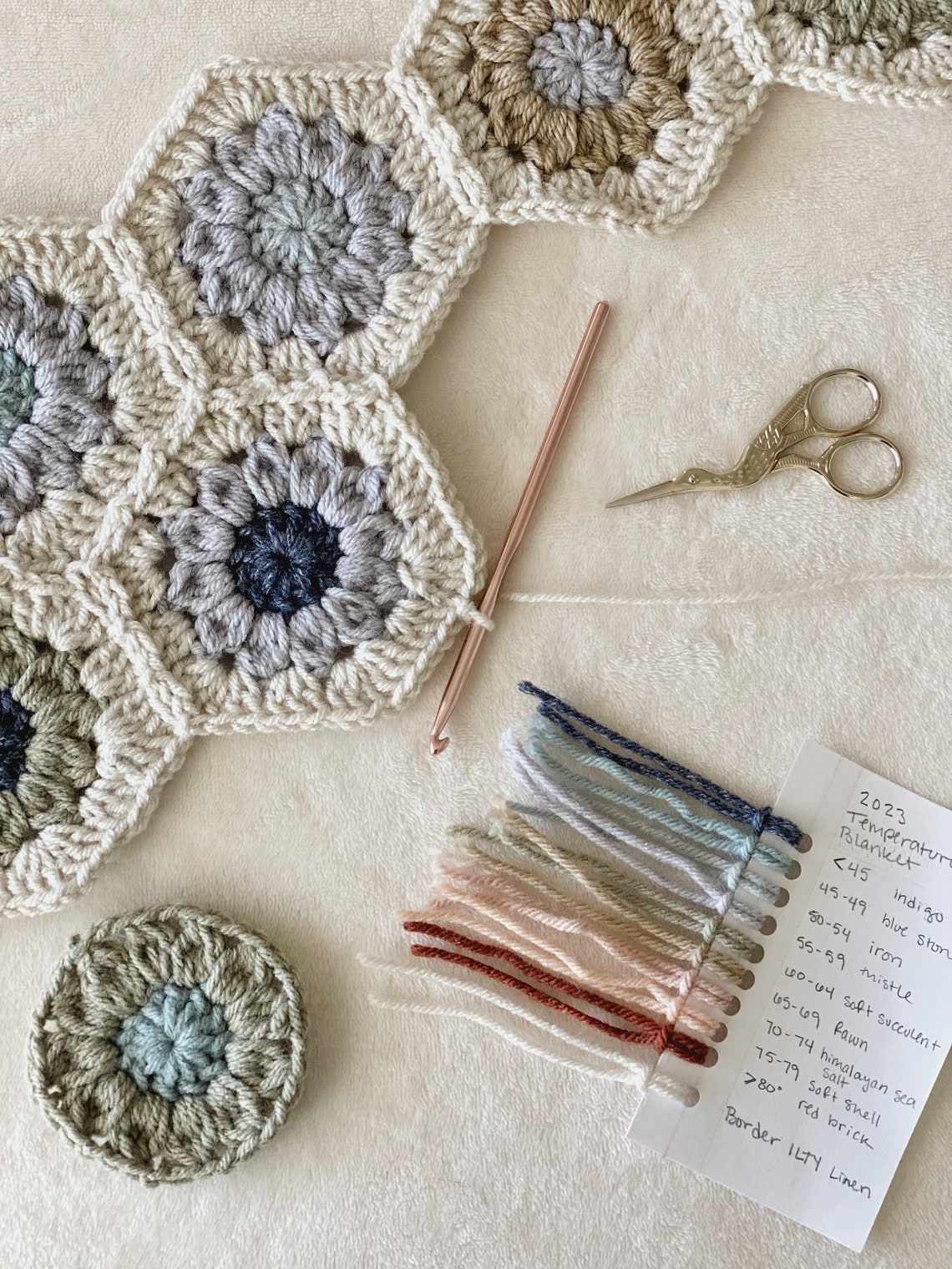 CROCHET PATTERN Zinnia Hexagon Temperature Blanket Pattern Etsy