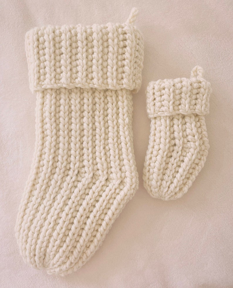 CROCHET PATTERN The Dreamy Winter Stocking Set Pattern Knit Look Crochet Stocking Pattern Easy Crochet Stocking Pattern image 4