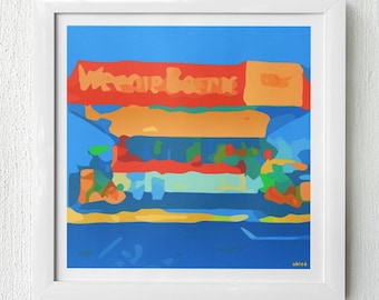 Weenie Beenie Arlington VA Art Print - Virginia Local Landmark Wall Art (12 x 12 inches)