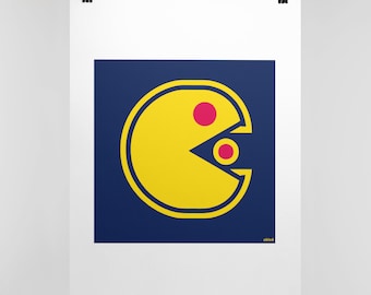 Retro Videospiel Pac Man Kunstdruck: Pacman, Arcade Dekor