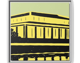Kennedy Center DC Framed Canvas Print - Washington Performing Arts Wall Art