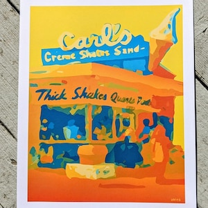 Carl's Frozen Custard Fredericksburg Virginia Art Print - 11 x 14 inches - FXBG Artist