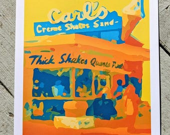 Carl's Frozen Custard Fredericksburg Virginia Art Print - 11 x 14 cali - FXBG Artist