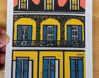 French Quarter Art Print: New Orleans Architecture, Bourbon Street, NOLA