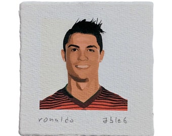 Cristiano Ronaldo Mini Wall Art Print - Ronaldo Portrait - Gift For Football Player - Manchester United Artwork - Portugal Soccer Fan Art