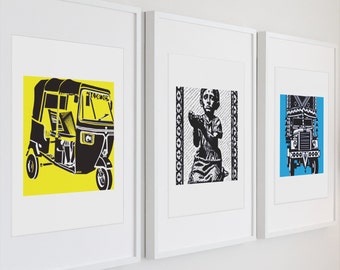 Mumbai Art Prints: Auto Rickshaw, Lorry, India Wall Decor