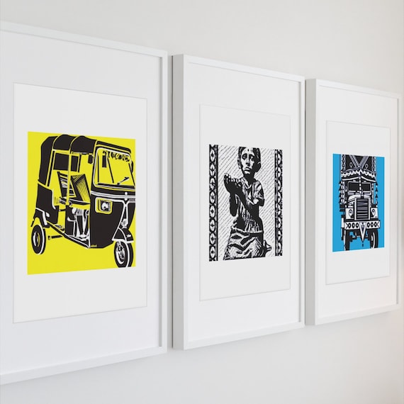 Mumbai Art Prints: Auto Rickshaw, Lorry, India Wall Decor