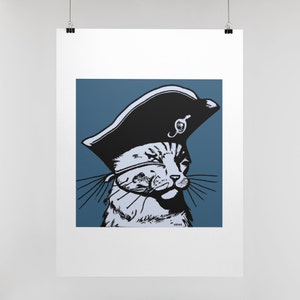 Pirate Cat Art Print Funny Cat Wall Art Cat Pirate Decor Cat Dad Gift Cat Mom Gift Kid's Room Artwork Poster by able6 Scarface