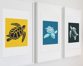 Minimal and Modern Sea Turtle Art Print