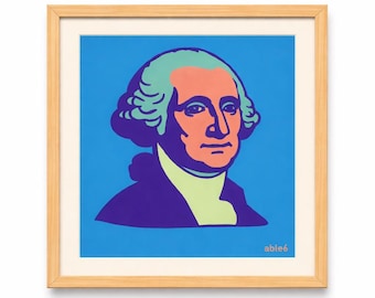 George Washington Portrait Print | American History Wall Art - 12 x 12 inches