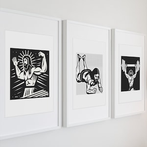 Jesus Working Out Art Print - Gym Wall Art Print - Jesus Art Print Minimalist - Gym Artwork Funny – Jesus Artwork Gift - Weightlifting Print