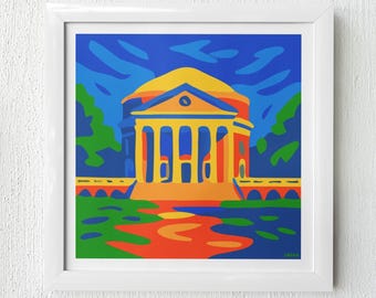 Druk artystyczny „UVA Rotunda” – kampus Uniwersytetu Wirginii w Charlottesville