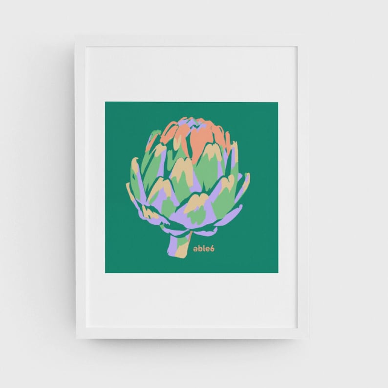 Artichoke Art Print, Artichoke Artwork, Gift For Artichoke Lover, Artichoke Wall Decor by able6 image 3