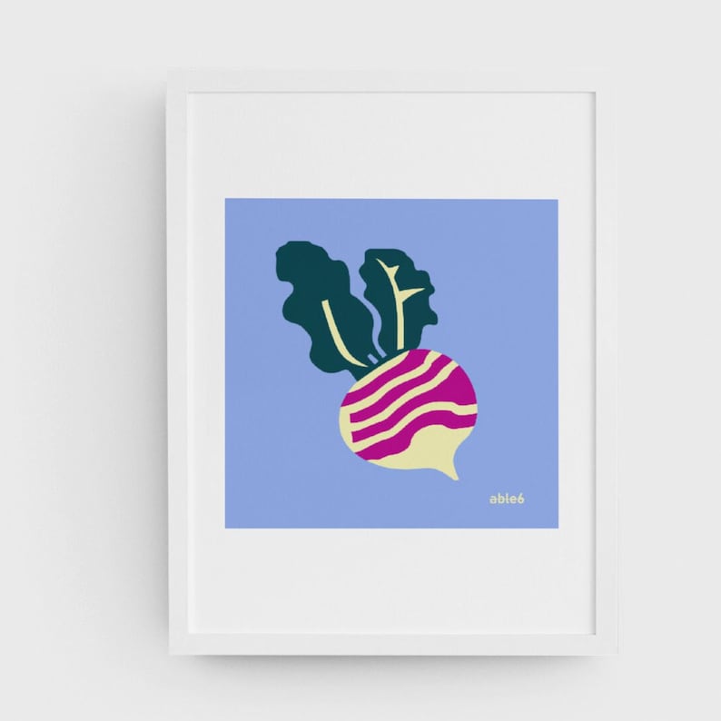 Cucumber, Cauliflower, Red Onion, Carrot, Radish, Turnip, Okra, Green Beans. Mustard Greens Art Print, Artwork, Pickling Veggies Art able6 image 7