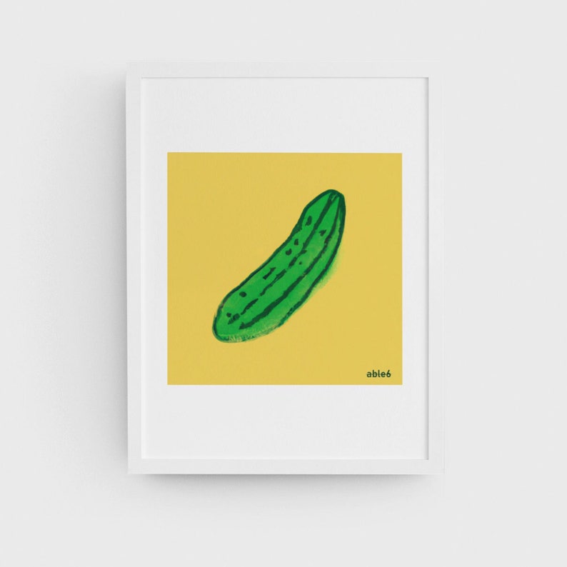 Cucumber, Cauliflower, Red Onion, Carrot, Radish, Turnip, Okra, Green Beans. Mustard Greens Art Print, Artwork, Pickling Veggies Art able6 image 2