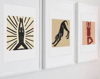 Yoga Poses Art Print: Studio Decor, Meditation, Chakra Gifts