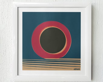 Solar Eclipse Art Print - April 8, 2024 Eclipse Artwork - Remember The Eclipse Forever - UNFRAMED by able6