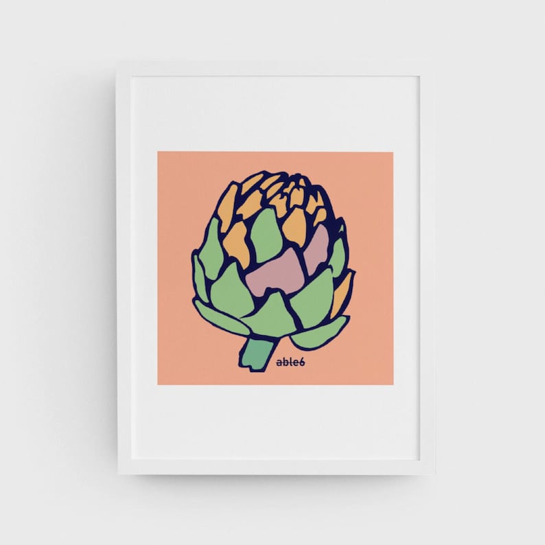 Artichoke Art Print, Artichoke Artwork, Gift For Artichoke Lover, Artichoke Wall Decor by able6 image 2