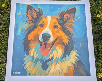 Modern Minimalist Pet Portrait: Custom Contemporary Style