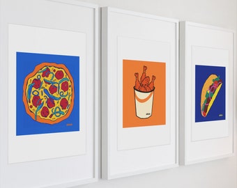 Fast Food Art Prints: Pop Art Pizza Illustration